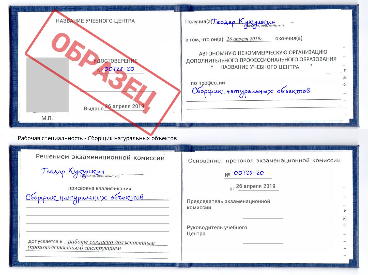 Сборщик натуральных объектов Дальнегорск